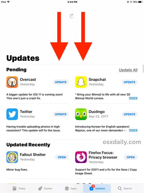 Как обновить обновления в App Store в iOS 11