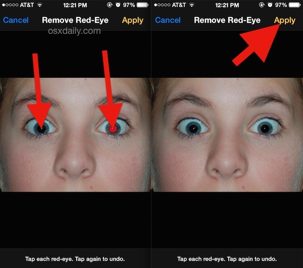 Фиксация фотографий с красными глазами на iPhone