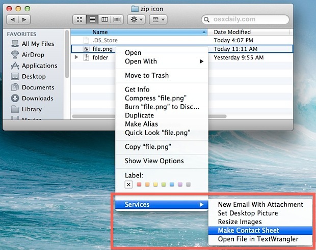 Очистка контекстного меню служб в Mac OS X