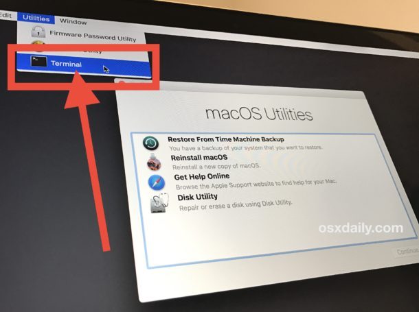 Сброс пароля администратора в macOS