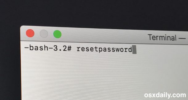 Сброс пароля администратора в MacOS