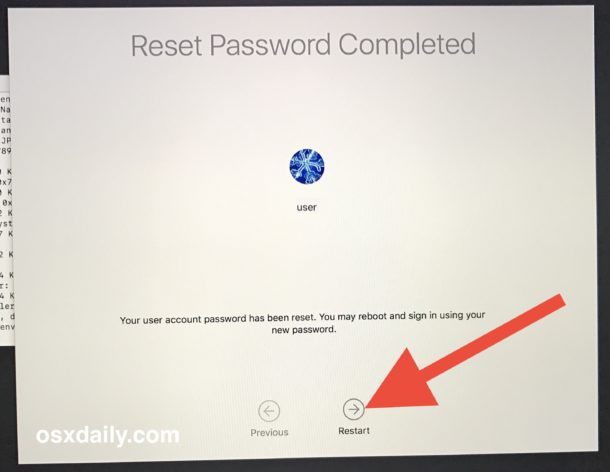 Перезагрузите Mac с помощью нового пароля восстановления