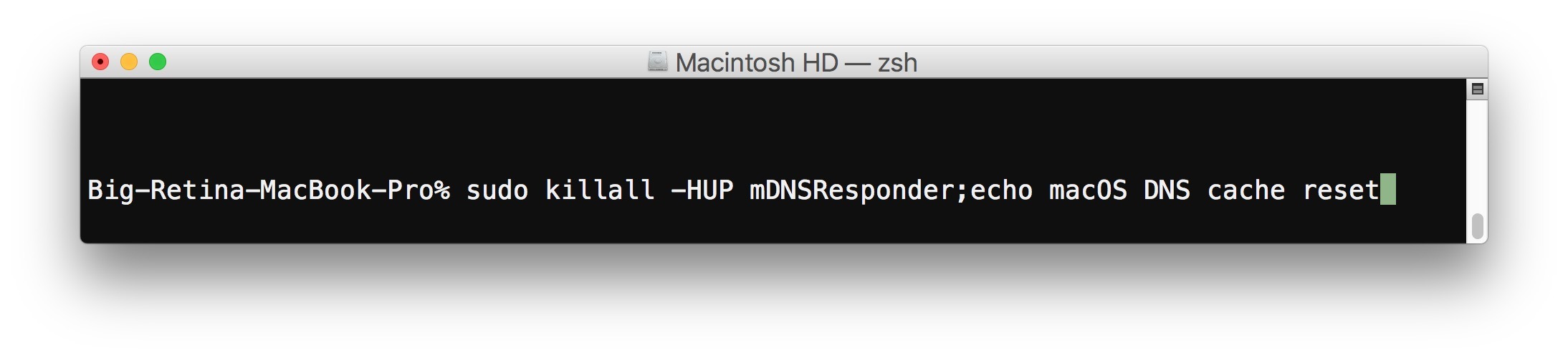 Сбросить DNS-кеш в macOS High Sierra