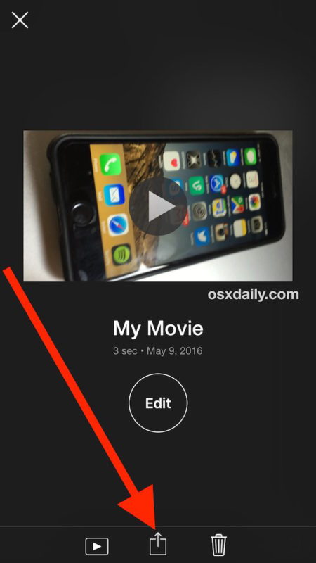Сохранить видео для поворота на iPhone