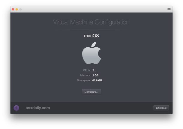 Создание виртуальной машины Mac OS