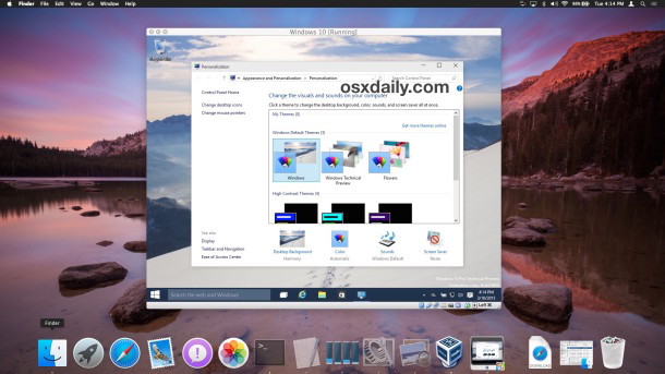 Windows 10 в виртуальной машине OS X