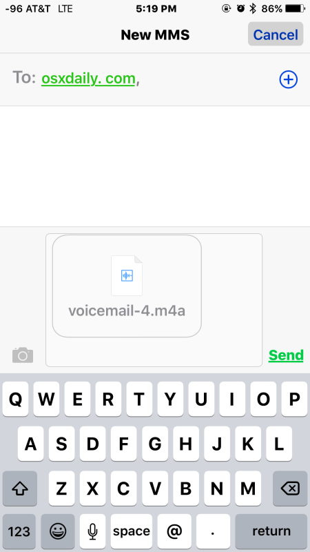 Совместное использование голосовой почты с помощью приложения «Сообщения»