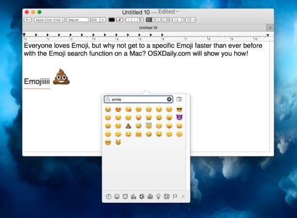 Поиск конкретного Emoji на Mac