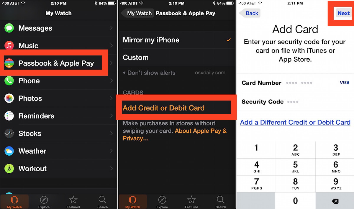Как добавить карту Apple Pay в Apple Watch