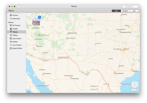 Отображение геотегированных изображений на карте в Mac OS