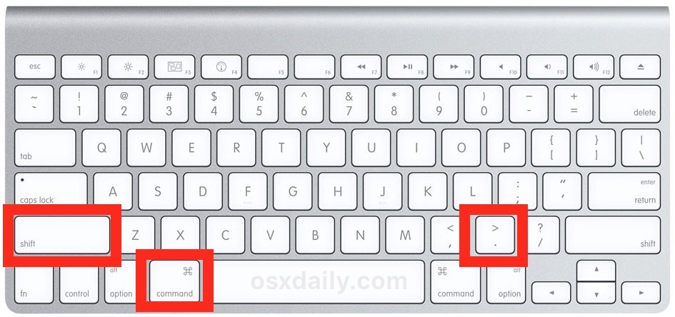 Показать скрытые файлы на Mac с помощью сочетания клавиш