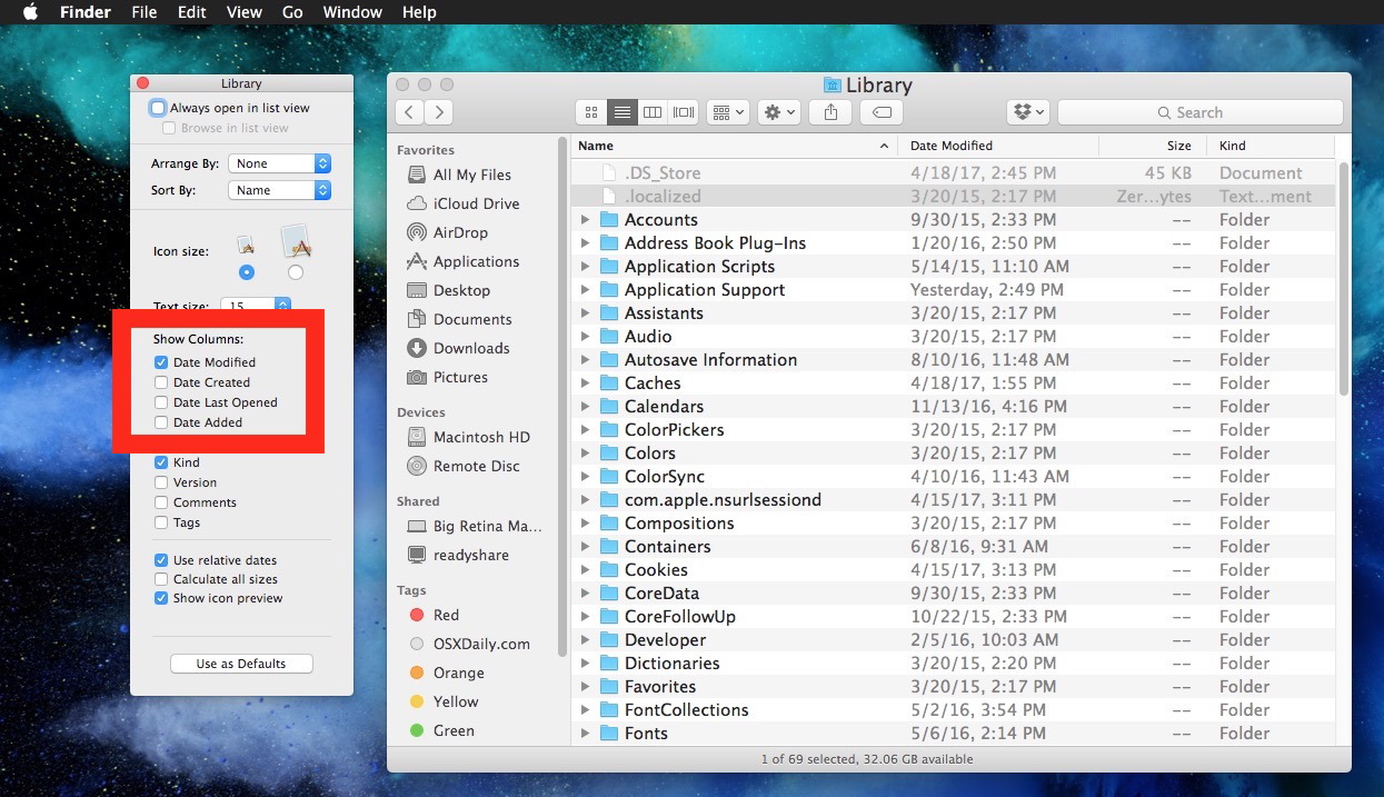 Выберите «Дата Сортировка файлов» для папок Mac