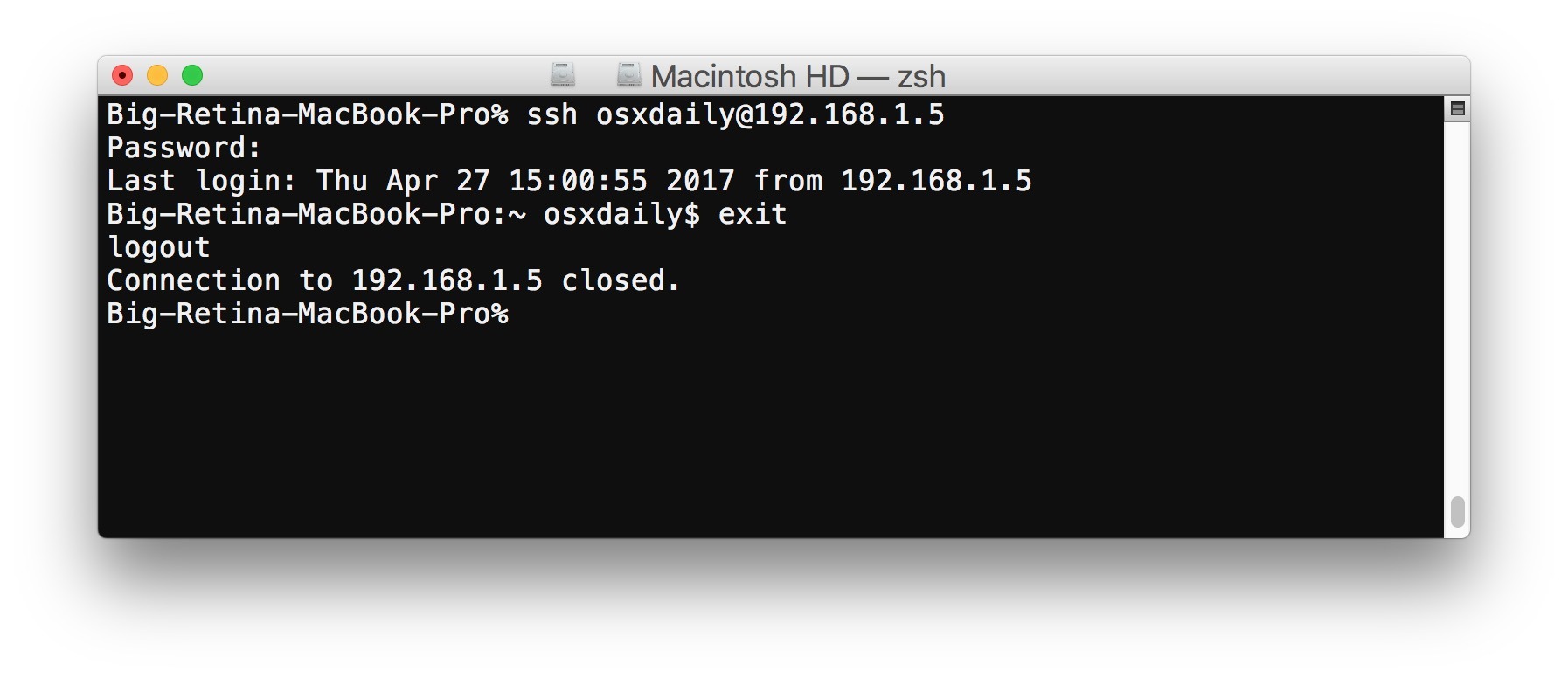 SSH на Mac