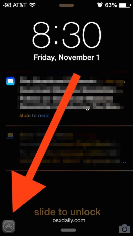 Рекомендуемое приложение на экране блокировки iPhone