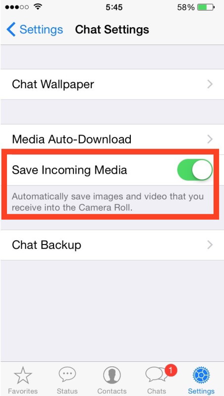 Остановить WhatsApp сохранение изображений и видео на iPhone