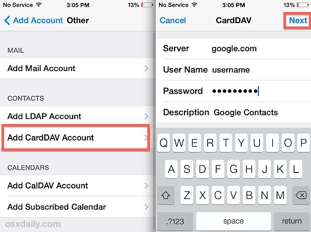Синхронизация контактов Google / Gmail с iPhone
