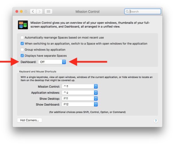 Как отключить панель управления на Mac