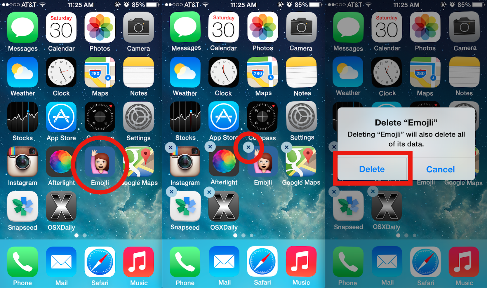 Как удалить значок приложения с главного экрана iOS
