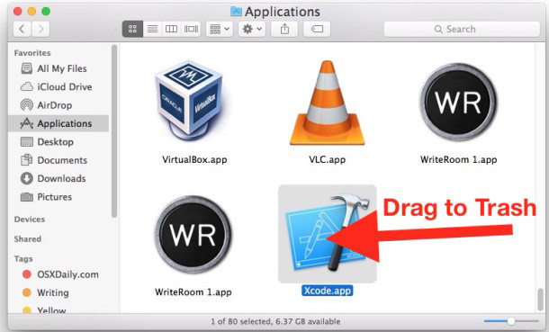Удаление Xcode из Mac OS X