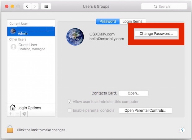 Разрешить пароль iCloud для входа в Mac OS X и разблокировать Mac