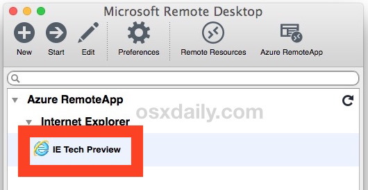 Запустите IE Tech Preview для запуска Internet Explorer 11 в Mac OS X