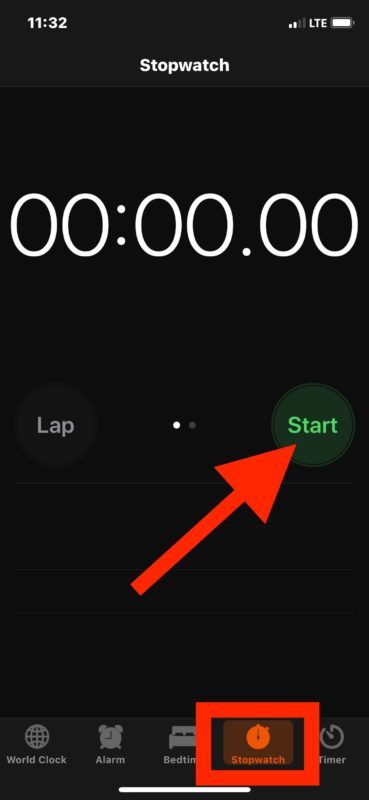 Как получить доступ и использовать секундомер на iOS