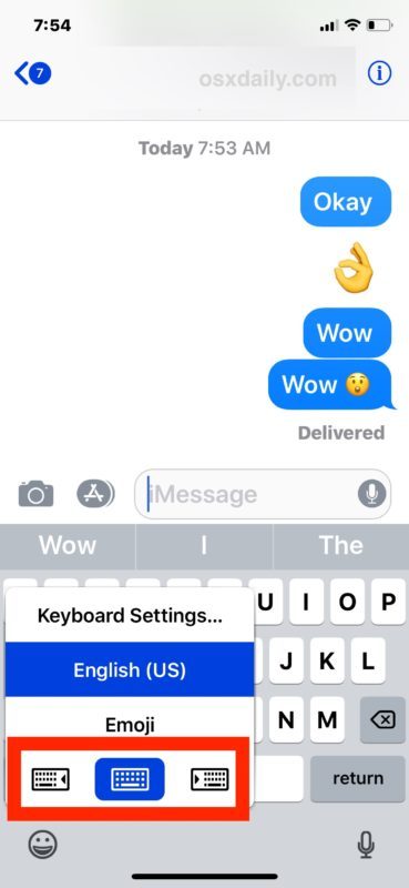 Как включить одноручную клавиатуру на iPhone