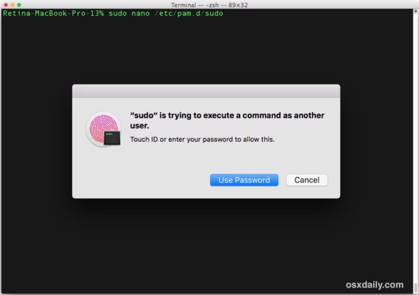 sudo с Touch ID на Mac