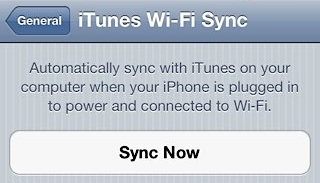 Запустите Wi-Fi Sync с iPhone