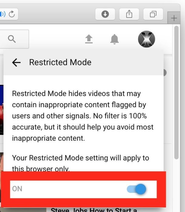 Установите родительский контроль YouTube с фильтрами с ограниченным режимом