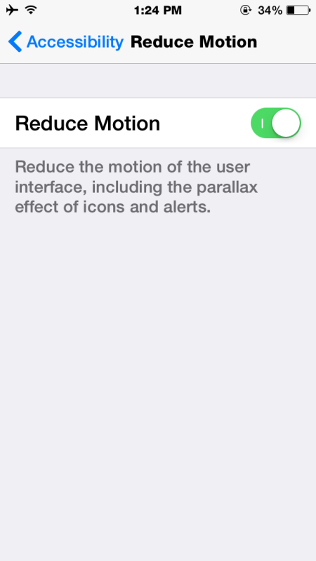 Уменьшить Motion, чтобы остановить zips и масштабирование в iOS 8