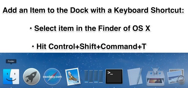 Добавьте к ярлыку клавиатуры Dock в OS X