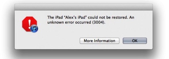 Неизвестная ошибка произошла во время обновления iOS 5