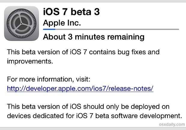 iOS 7 Beta 3