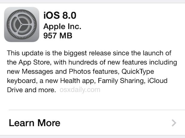 Обновление iOS 8
