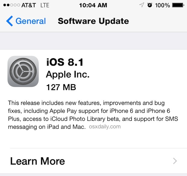 iOS 8.1 Скачать