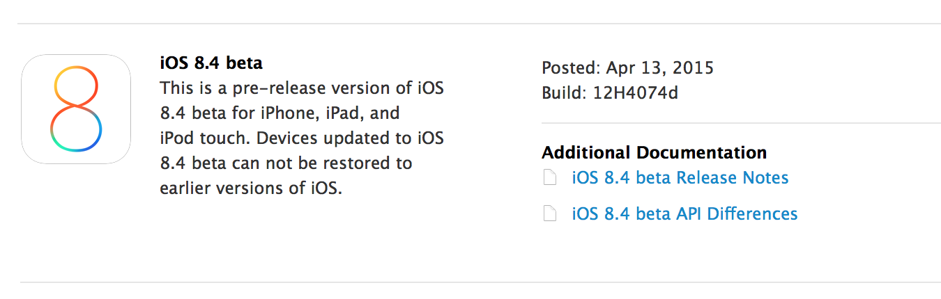 iOS 8.4 beta 1