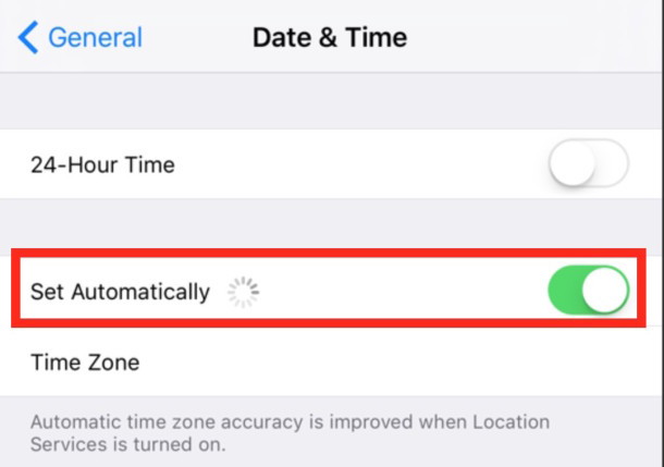 Установите дату и время iPhone автоматически через Интернет