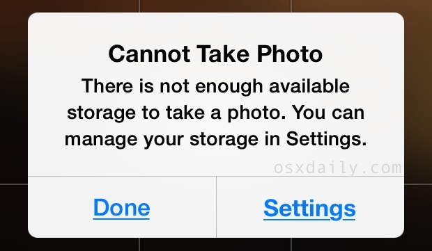 Can not Take Photo - недостаточно сообщений об ошибках на iPhone