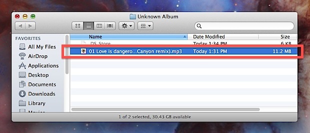 Расположение композиции iTunes на Mac