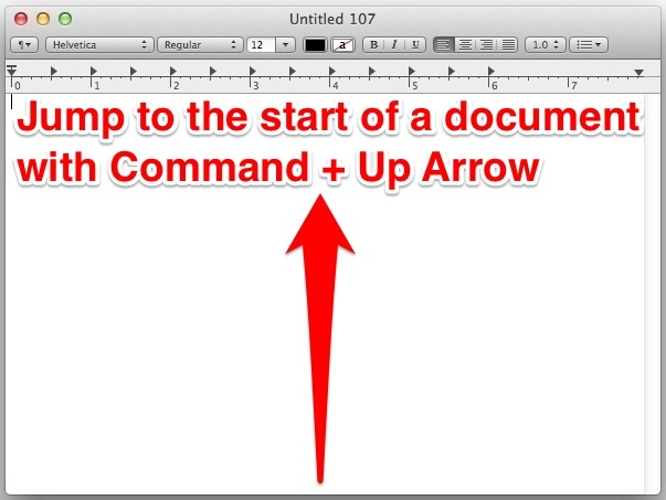 Ключ к концу документа в Mac OS X