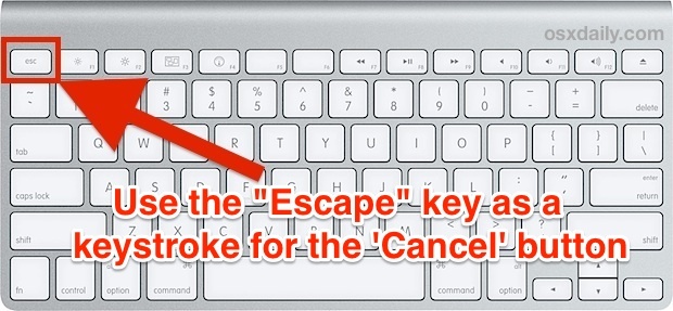 Кнопка Escape в качестве кнопки Отмена в Mac OS X