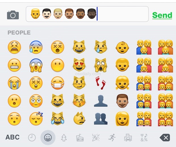 Ввод новых вариаций тона кожи Emoji