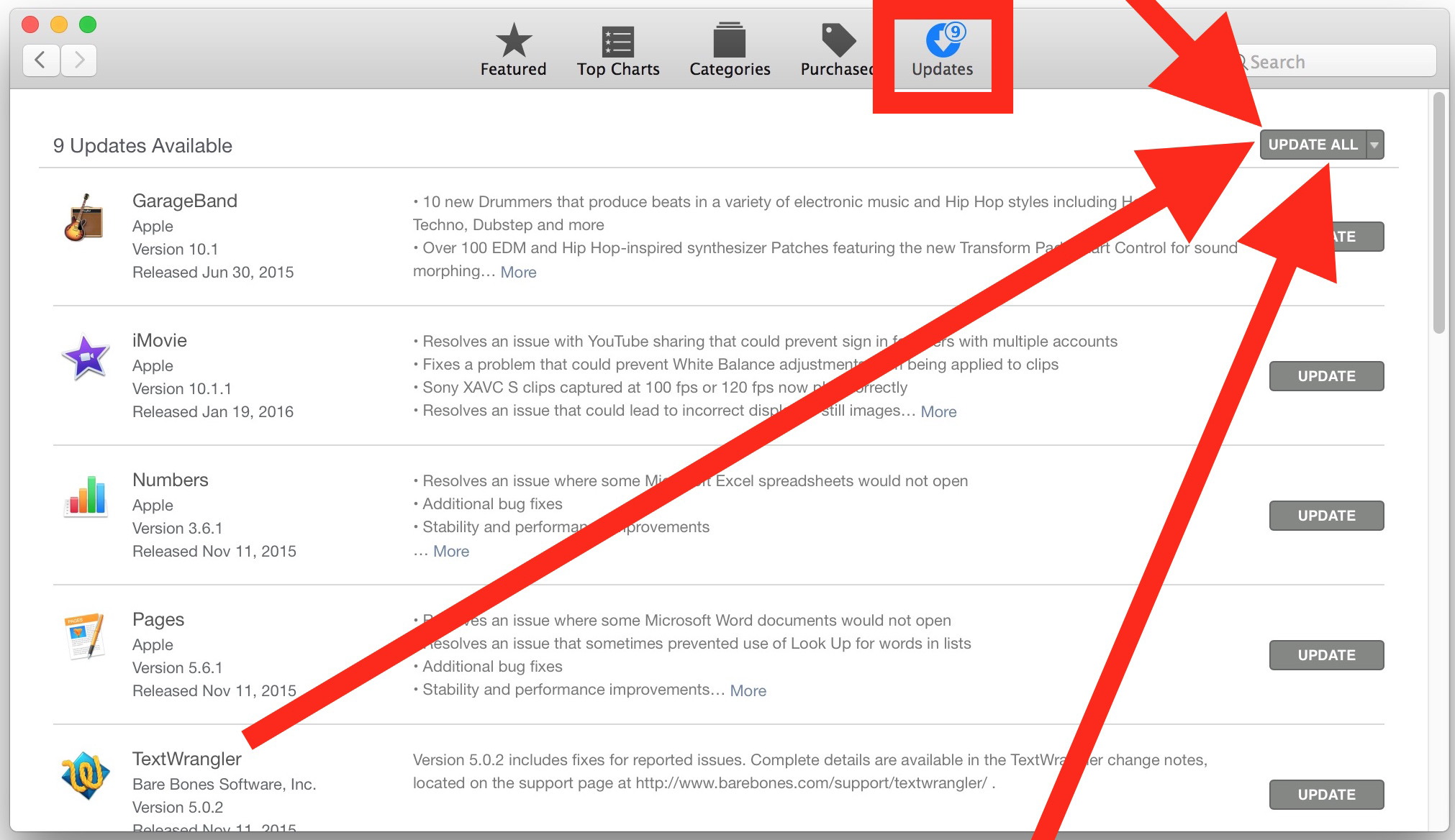 Обновите приложения Mac App Store, чтобы исправить их при сбое при запуске
