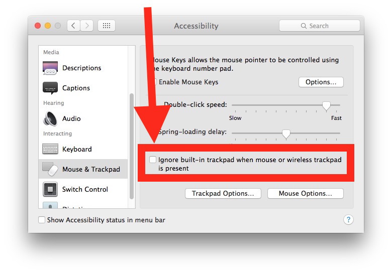 Исправить Mac, чтобы одновременно использовать как внутренний трекпад, так и внешнюю мышь или трекпад
