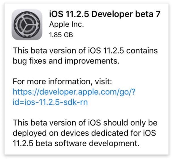 iOS 11.2.5 beta 7