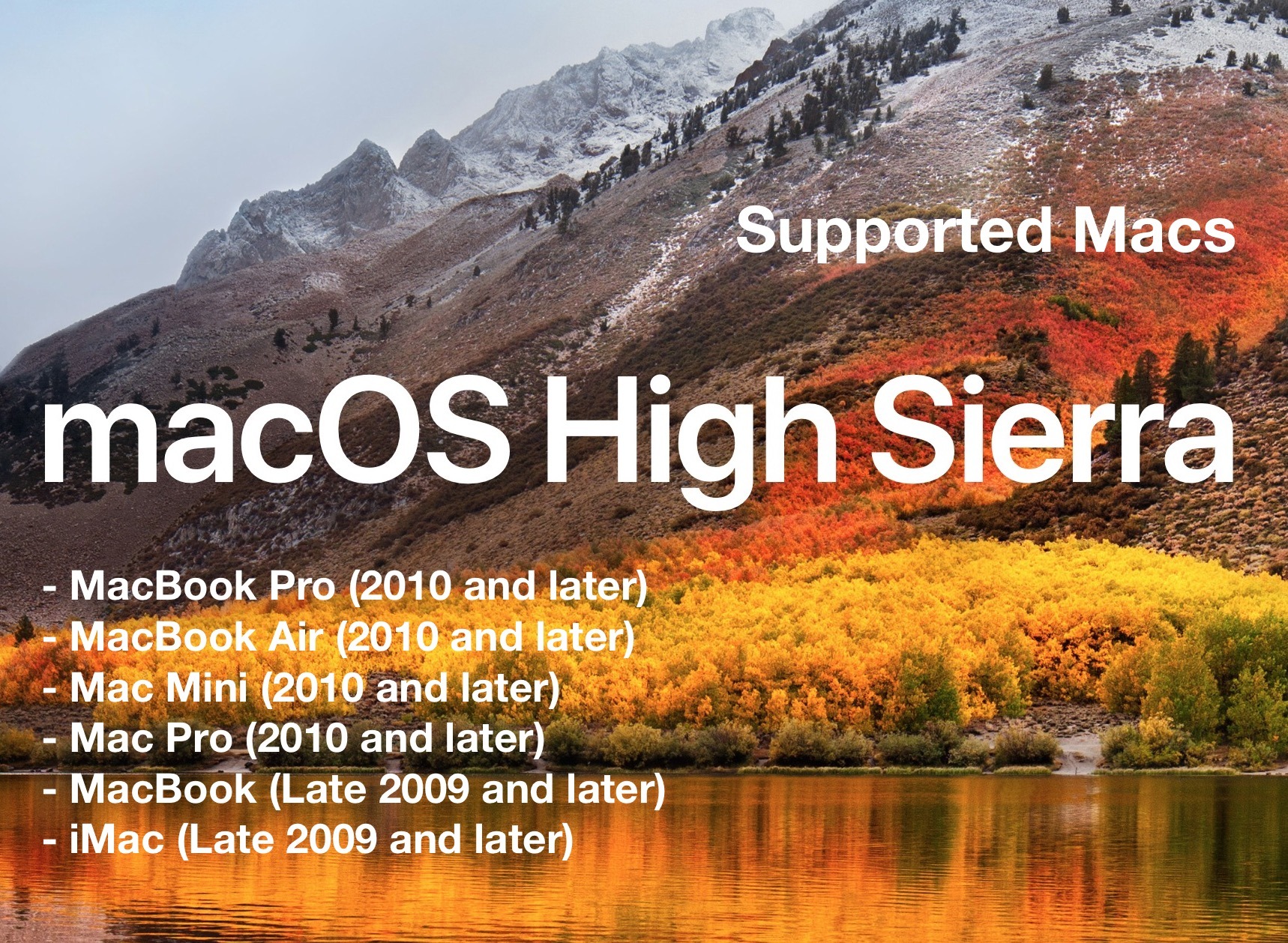 Список совместимости macOS High Sierra