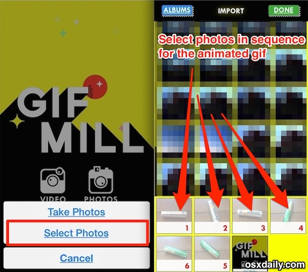 Сделайте анимированный GIF на iPhone