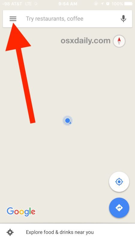 Перейдите в Настройки Google Карт