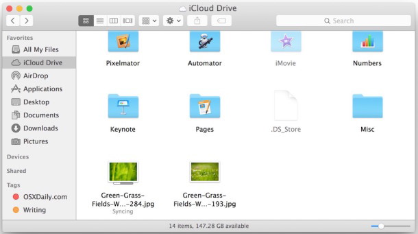 Перенос файла на iCloud Drive с Mac